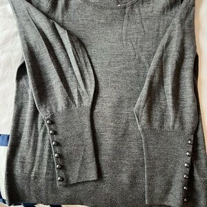 Talbots Charcoal Sweater with Button Accents